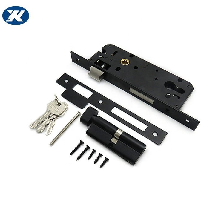 Commercial door black deadbolt door lock body mortise lock set