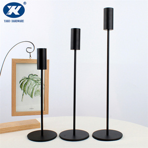 Vintage Matte Black Luxury Decorative Party Wedding Metal Candle Stand Candle Holders