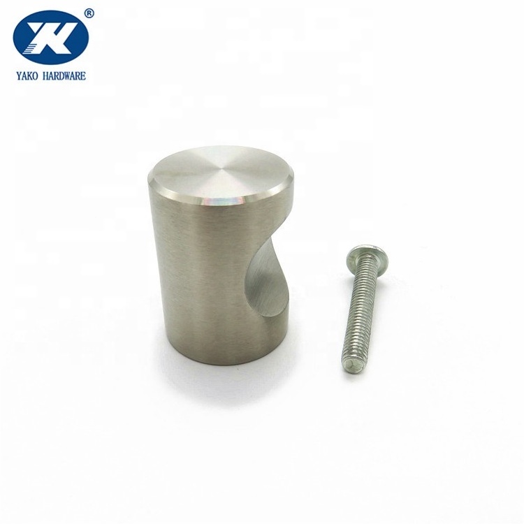 Flat Cylinder Stainless Steel Cabinet Drawer Finger Knob Pull