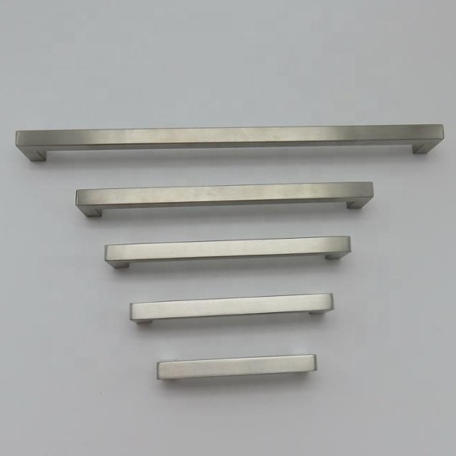 stainless steel 201 hollow satin square tube  kitchen cabinet pull furniture handle