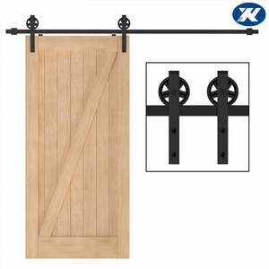 American popular modern Quiet Bypass Iron Double Kit Sliding Barn Door Hardware