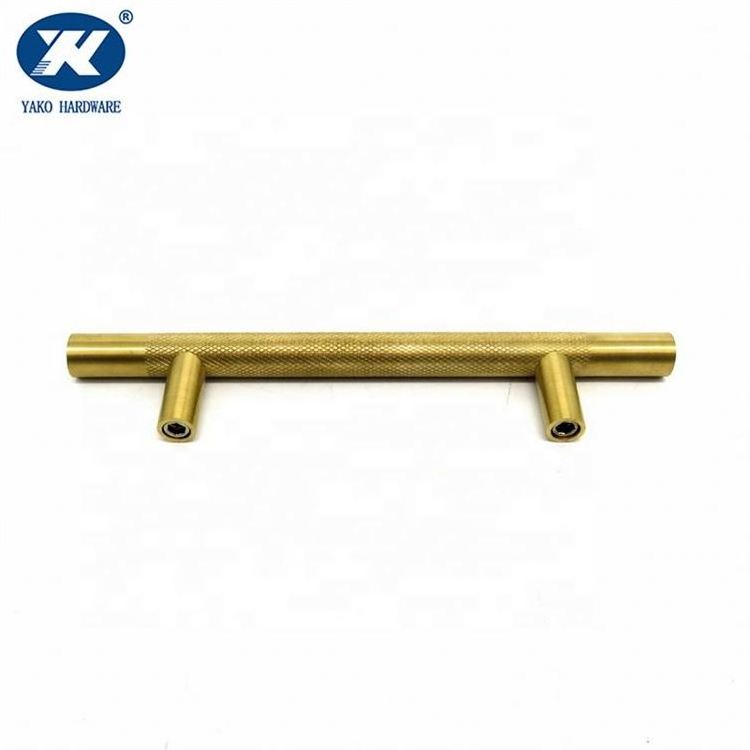 Knurled Cabinet Handle Brass Customized T Bar Handle Furniture Wardrobe Cupboard Fitting Hardware Anti-rust Drawer Dresser Pull