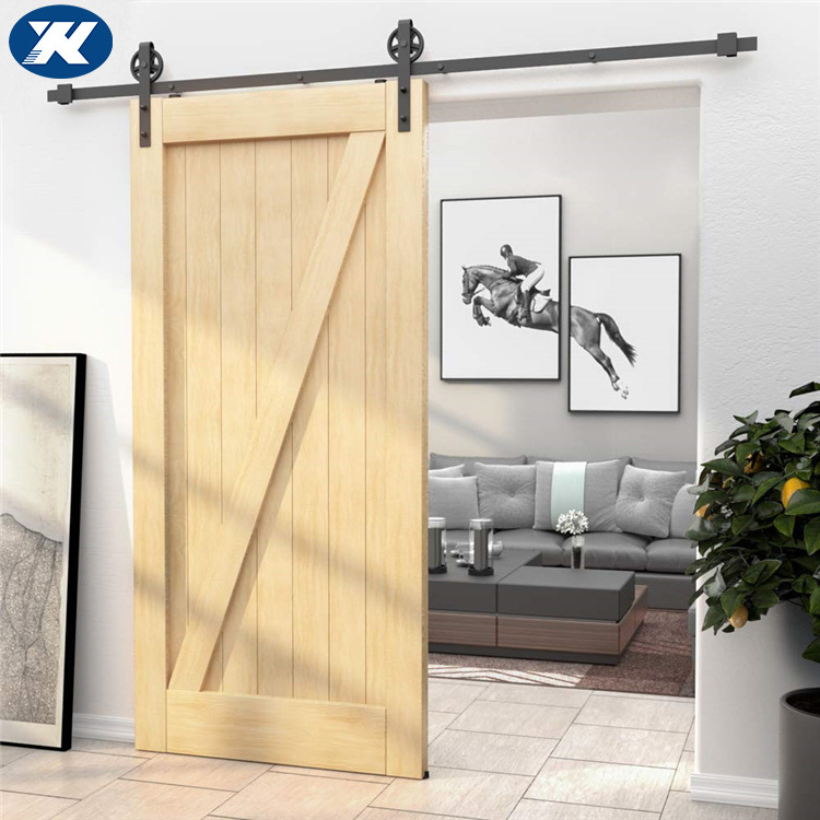 American popular modern Quiet Bypass Iron Double Kit Sliding Barn Door Hardware