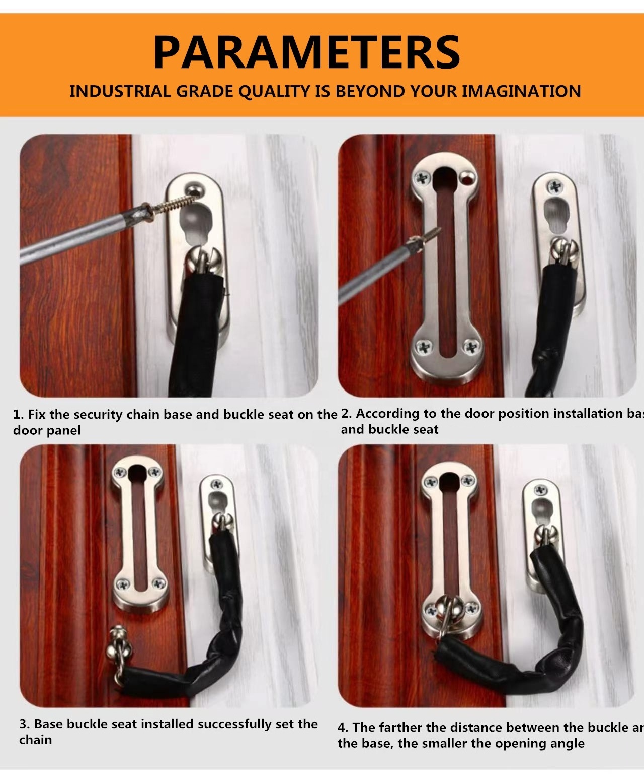 Zinc Alloy Hotel Interior Security Anti-theft Door Chain Lock Guard