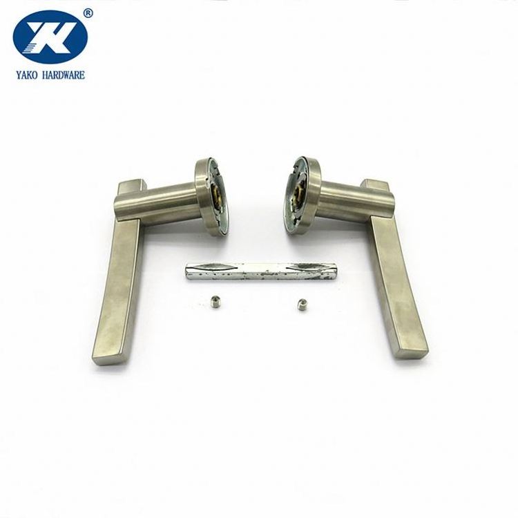 Stainless Steel Design Lock Front Door Handle Set Round Shape Door Lever Handle