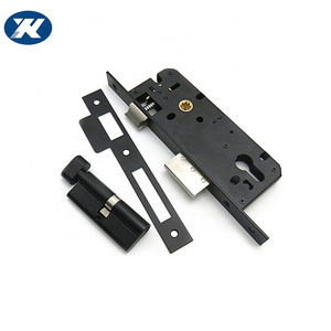 Commercial door black deadbolt door lock body mortise lock set