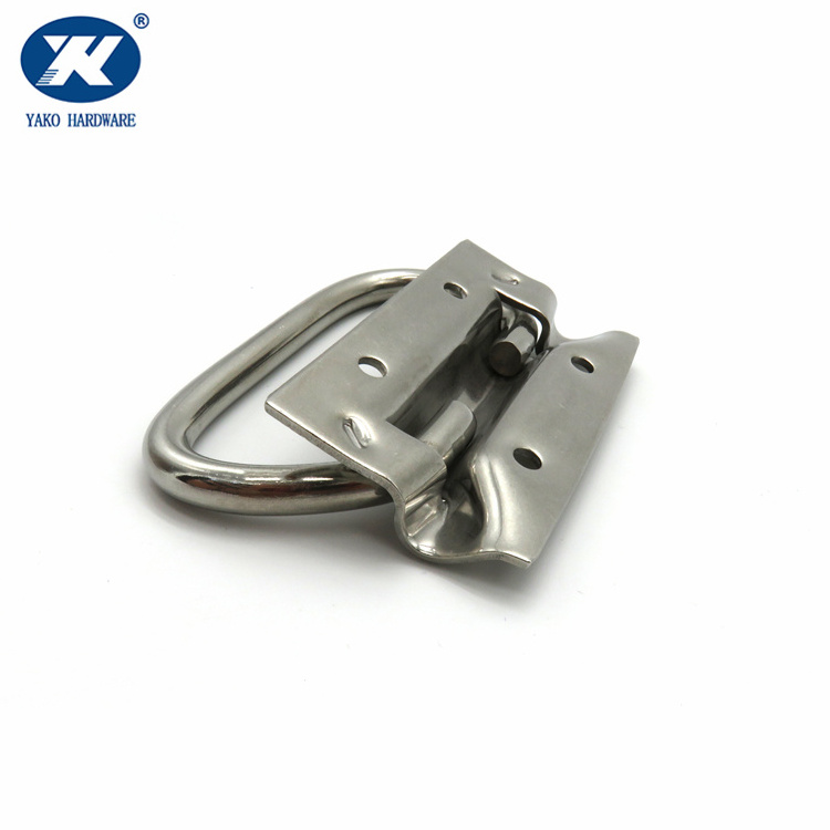 Stainless Steel  Chest Ring Pull Handle Folding Handle Luggage Hardware Flight Case Handle