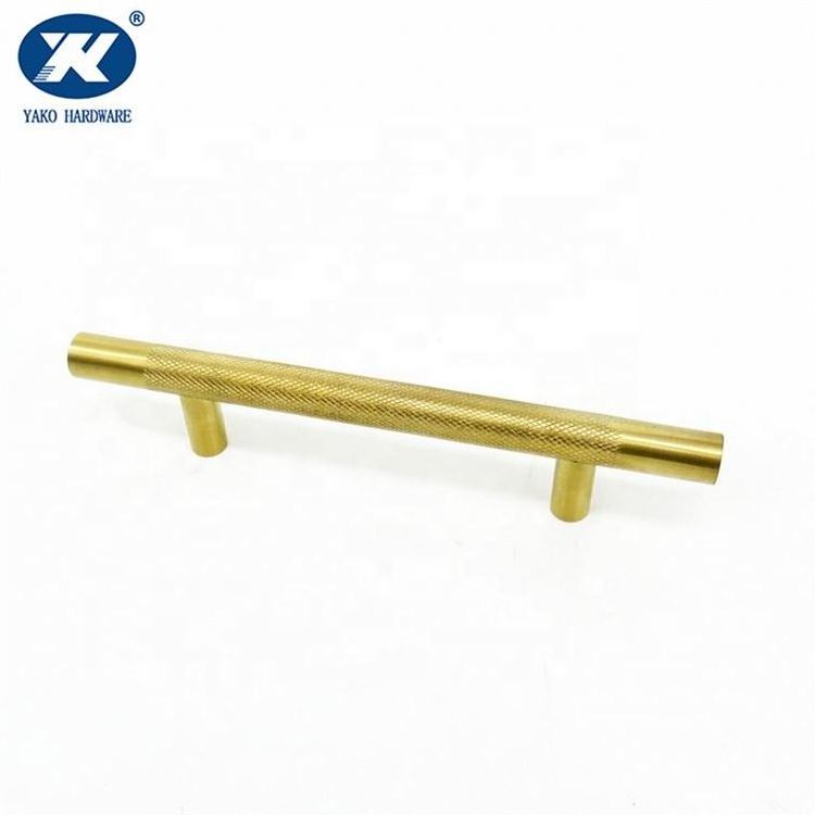 Knurled Cabinet Handle Brass Customized T Bar Handle Furniture Wardrobe Cupboard Fitting Hardware Anti-rust Drawer Dresser Pull