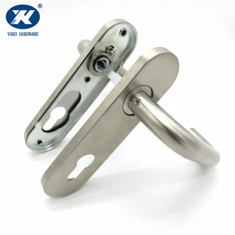 Return to Main Front Door Lever Handles on Bathroom SUS304 Long Plate Door Lever Handle on Long Plate