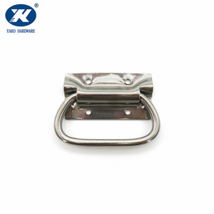 Stainless Steel  Chest Ring Pull Handle Folding Handle Luggage Hardware Flight Case Handle