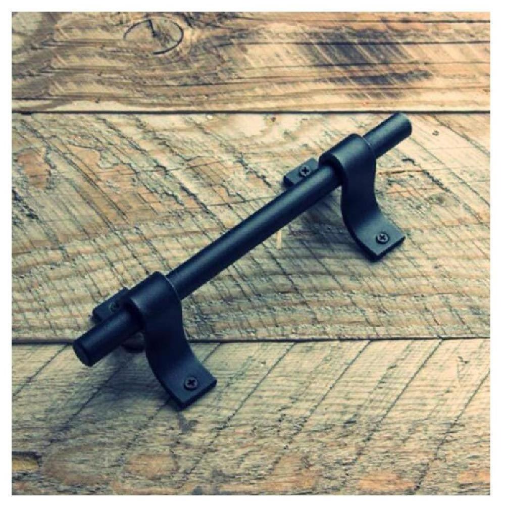 YAKO 8inch  Cast Iron Metal Black Sliding Barn Door Pull Handle