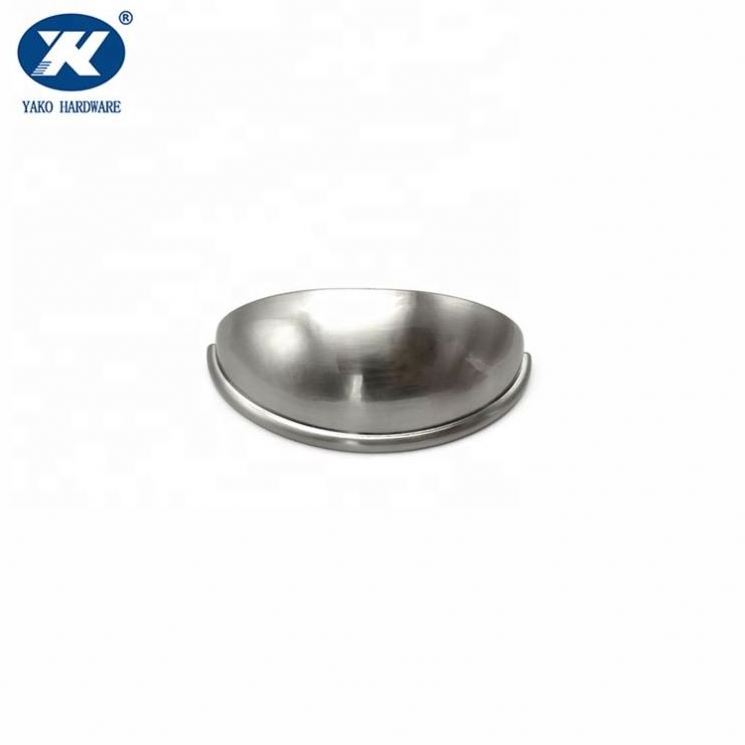 Zinc Alloy Half Round Cup Shape Cabinet Drawer Flush Handle Pull