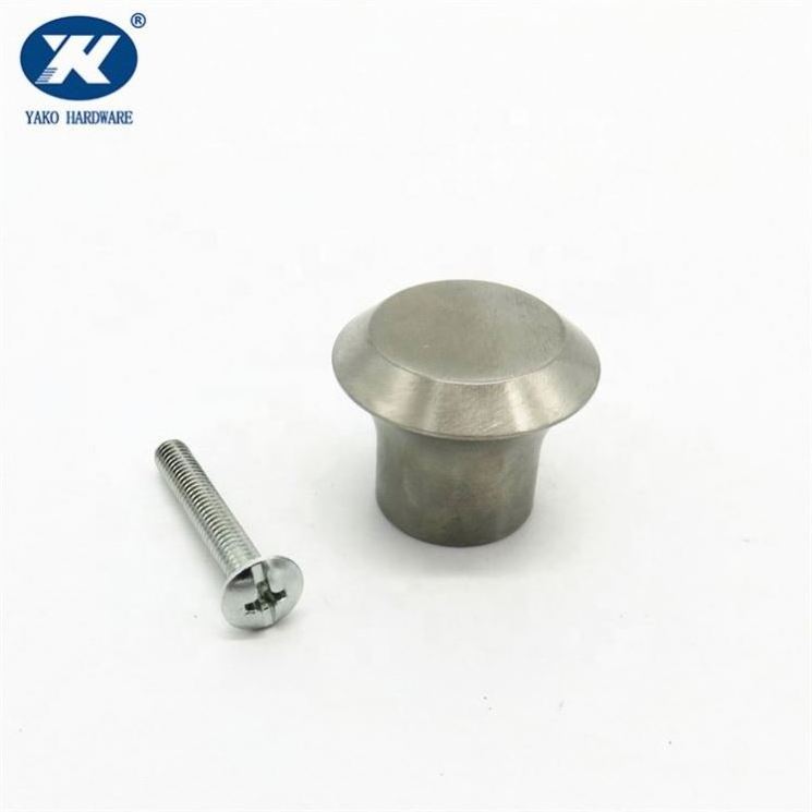 Stainless Steel Beveled Edge Round Mushroom Cabinet Drawer Knob