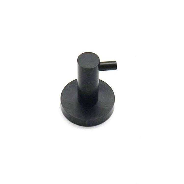 Matte Black Towel Hook Stainless Steel Rustproof Bathroom  Towel Single Coat Hook