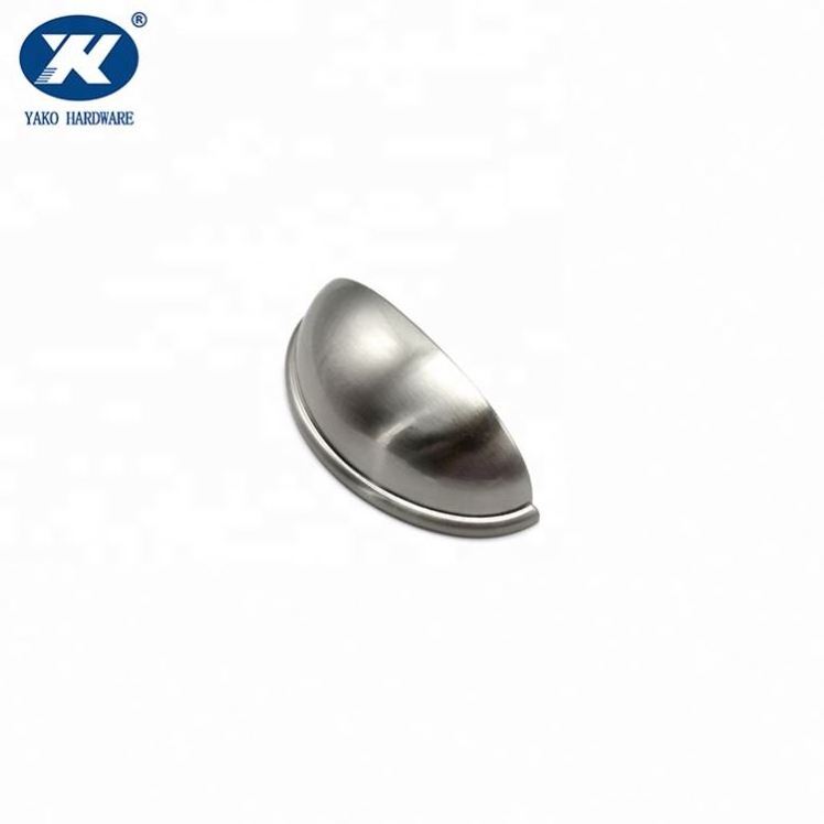 Zinc Alloy Half Round Cup Shape Cabinet Drawer Flush Handle Pull