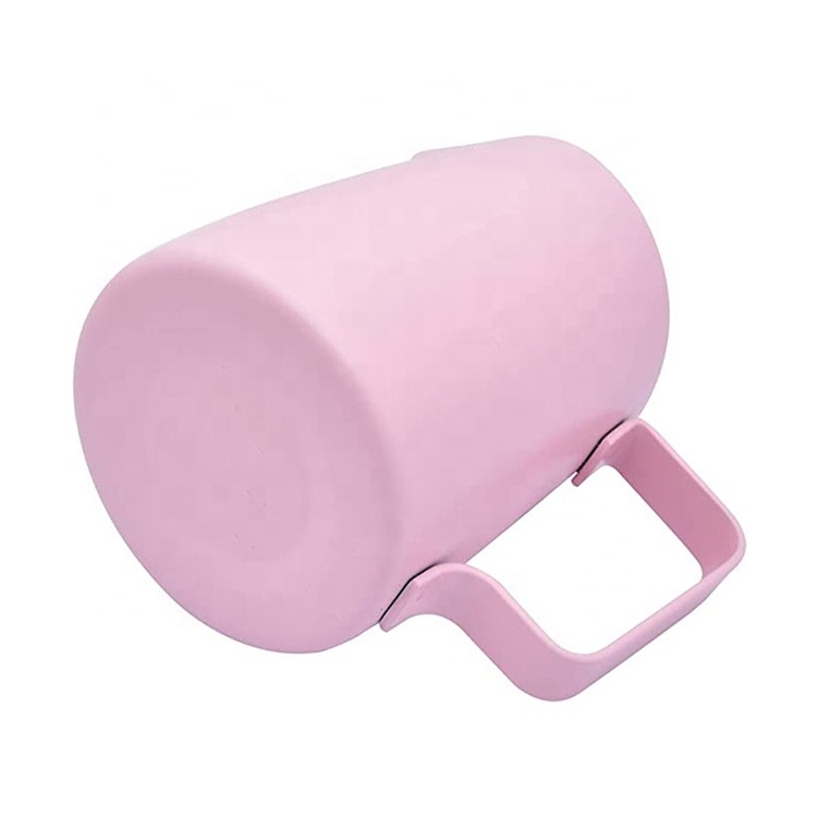 Commercial Grade SS Pink Elegant Serving Coffee Milk Pitcher Espresso Machine Accessories Milk Pitcher