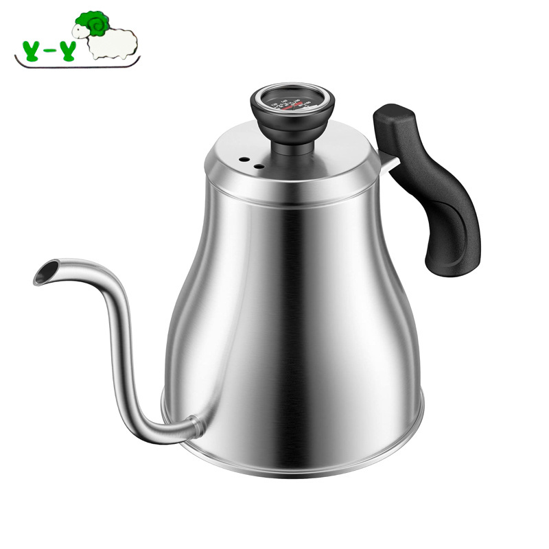 304 Stainless Steel Black 1200ml Coffee Drip Pot Goose Neck Swan Neck Thin Mouth Coffee Maker Kettle