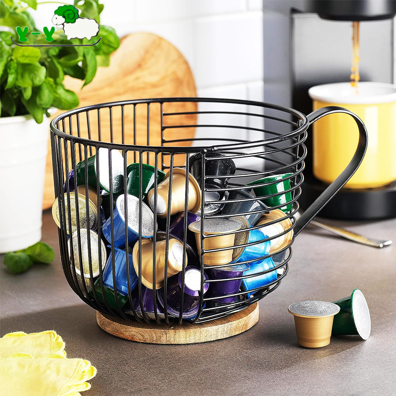 Wholesale Wood Nespresso Keurig Capsule Coffee Pod Holder Storage Rack With Natural Wooden Base