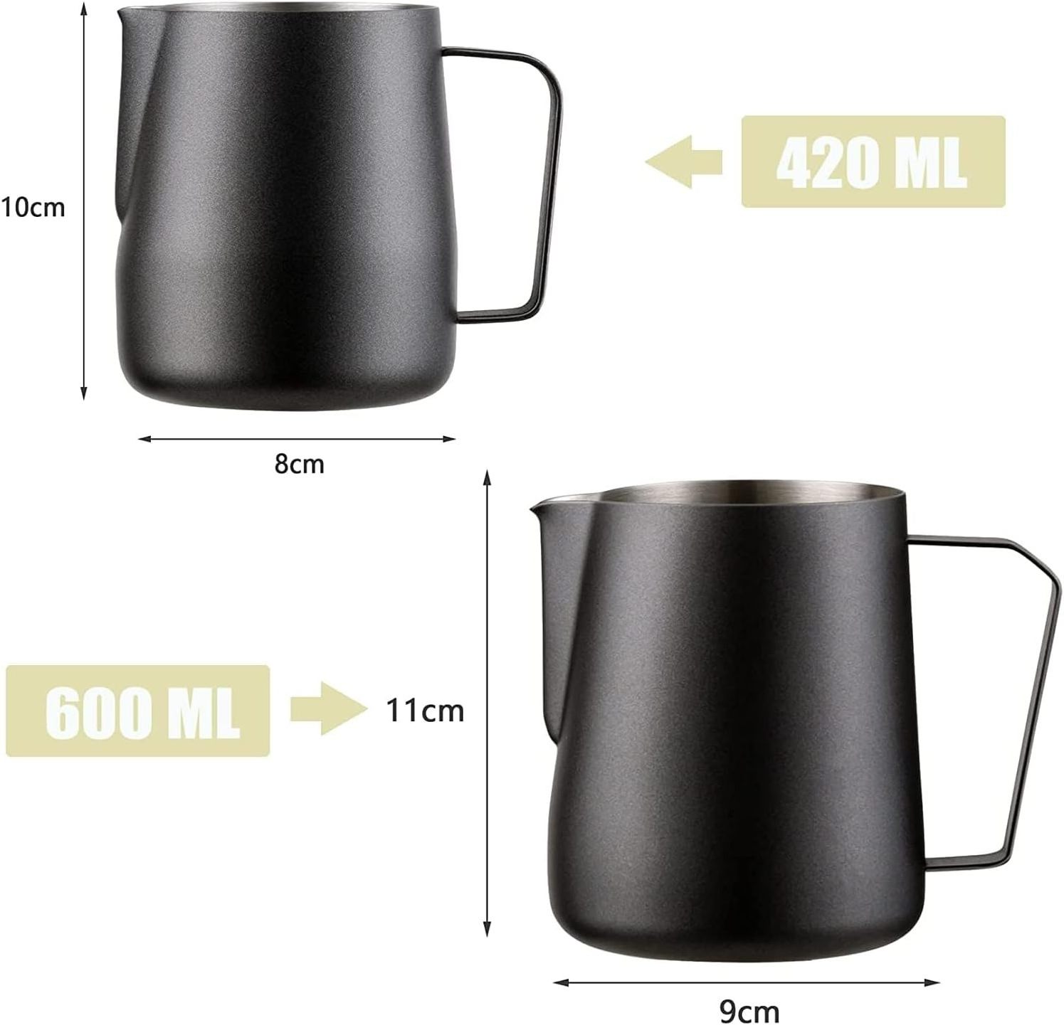 YY factory italy home steaming milk jug food grade stainless  steel 600ml cookies milk pitcher