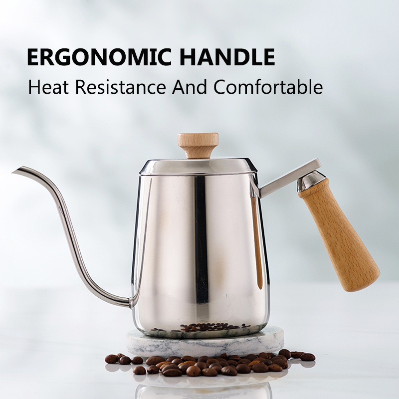 Factory Non Electric 350ml Gooseneck Stainless Steel Pour Over Hand Drip Coffee Tea Kettle