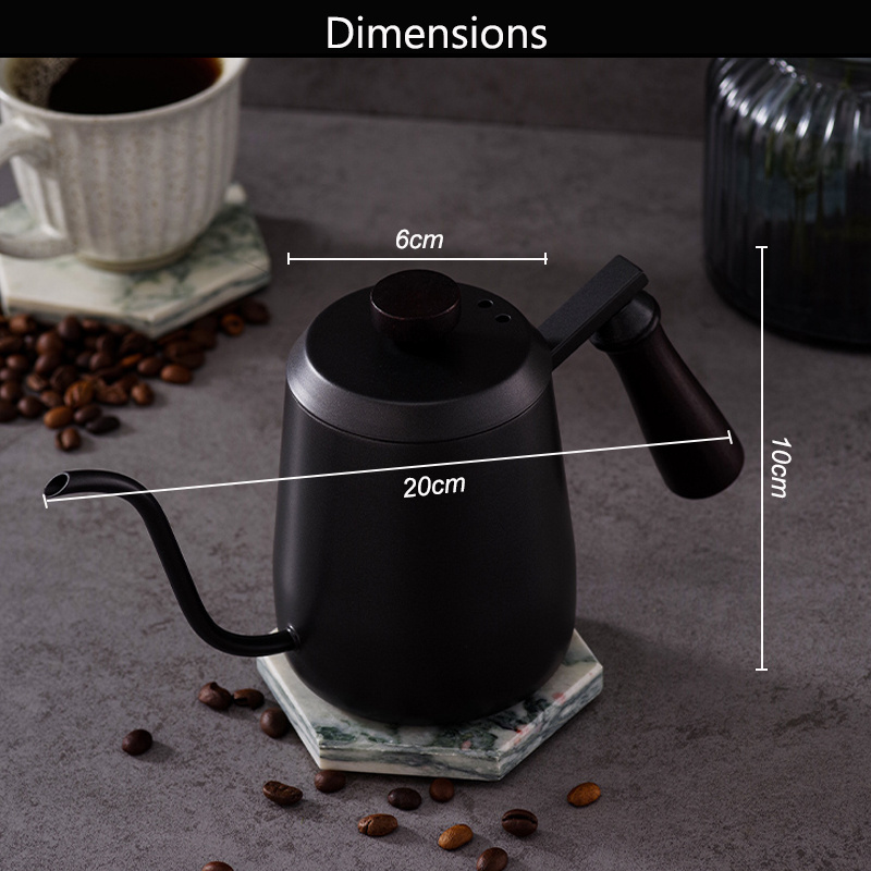 Factory Non Electric 350ml Gooseneck Stainless Steel Pour Over Hand Drip Coffee Tea Kettle