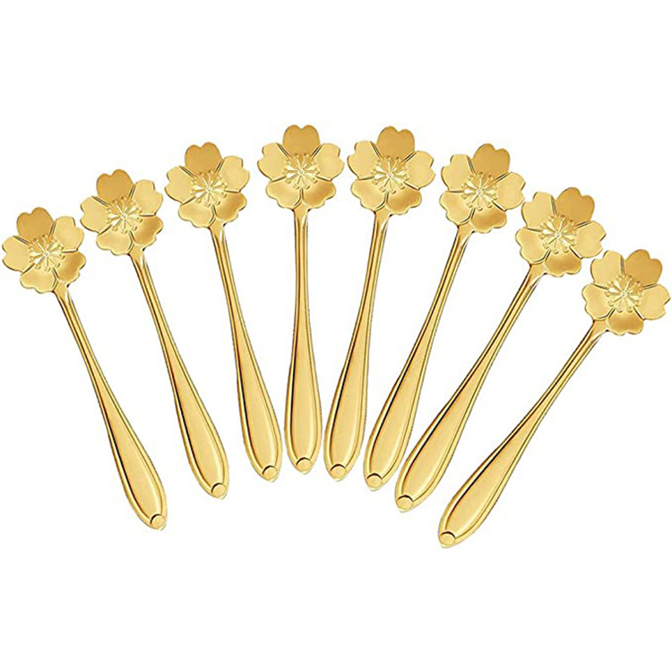 Food Grade Coffee Accessories Stirring Spoon Gold Plating Stainless Steel Coffee Stirring Spoon