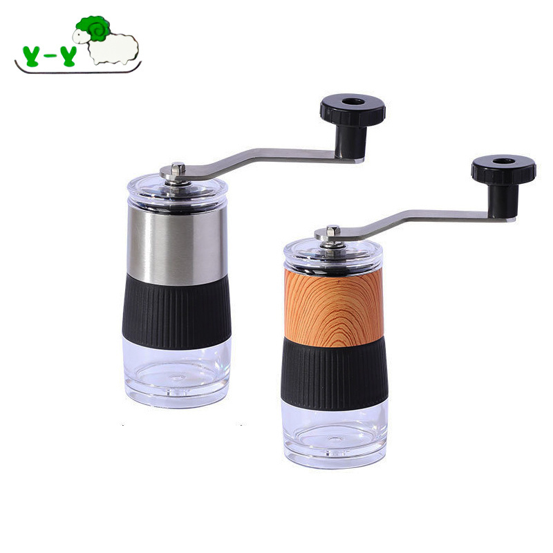 Portable Stainless Steel Ceramic Conical Conical Burr Manual Coffee Bean Grinder Fine to Coarse