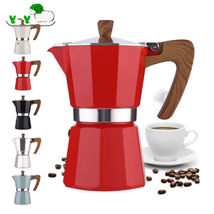 Non Stainless Steel Professional Portable Travel Manual Stovetop Aluminum italy Espresso Coffee Maker Percolator Moka Pot