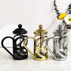 In Stock BPA Free Stainless Steel Borosilicate Glass Presses Coffee Pot Maker French Press