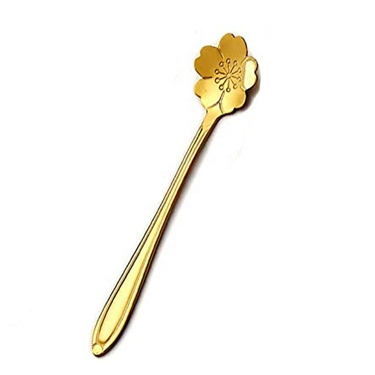 Food Grade Coffee Accessories Stirring Spoon Gold Plating Stainless Steel Coffee Stirring Spoon