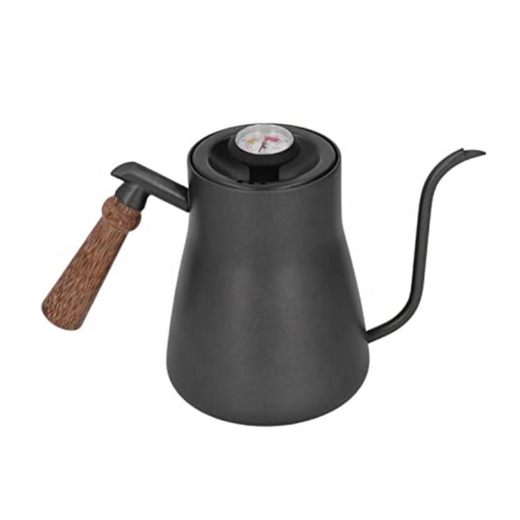 Slender Gooseneck Spout Safe Pouring Coffee Kettle Integrated Temperature Gauge Hanging Ear Coffee Kettle