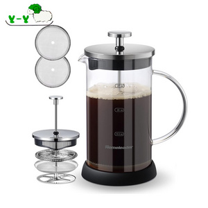 Manufacture OEM Transparent Borosilicate Glass French Press Coffee Tea Maker Plunger