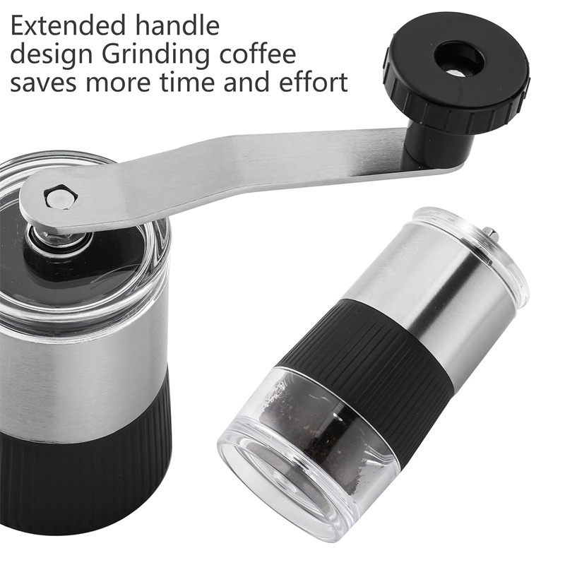 Portable Stainless Steel Ceramic Conical Conical Burr Manual Coffee Bean Grinder Fine to Coarse