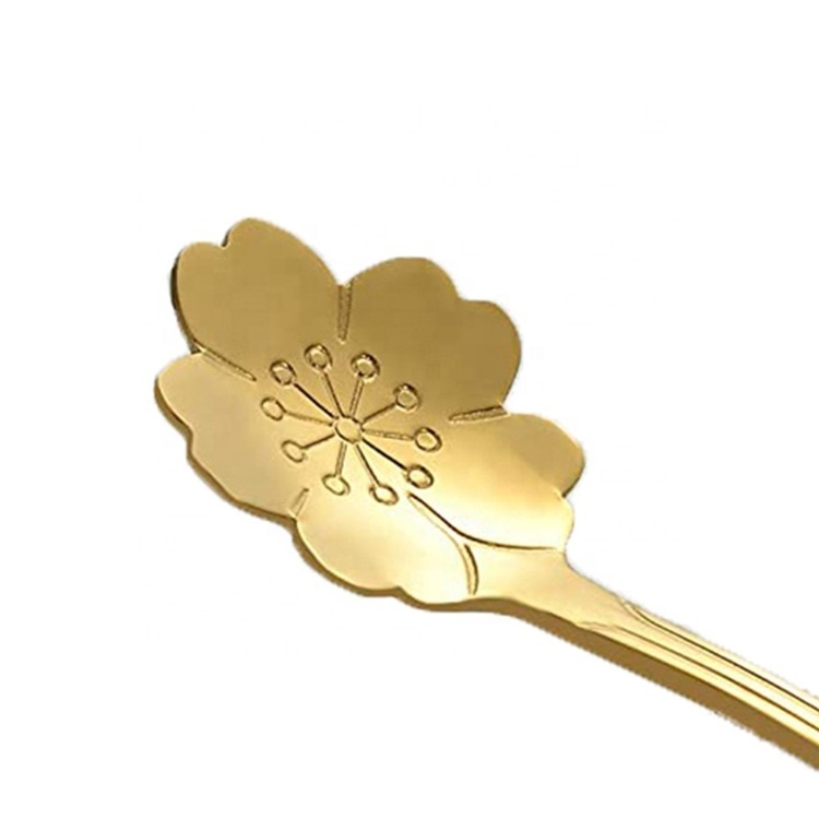 Food Grade Coffee Accessories Stirring Spoon Gold Plating Stainless Steel Coffee Stirring Spoon