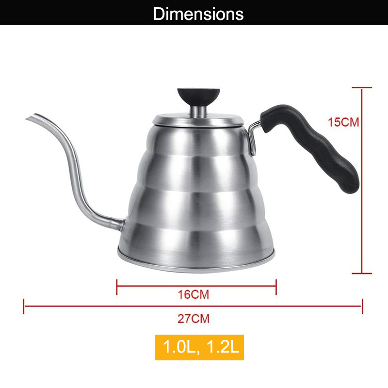 Factory Wholesale Stainless Steel Gooseneck Coffee Maker Teapot Pour Over Coffee Kettle