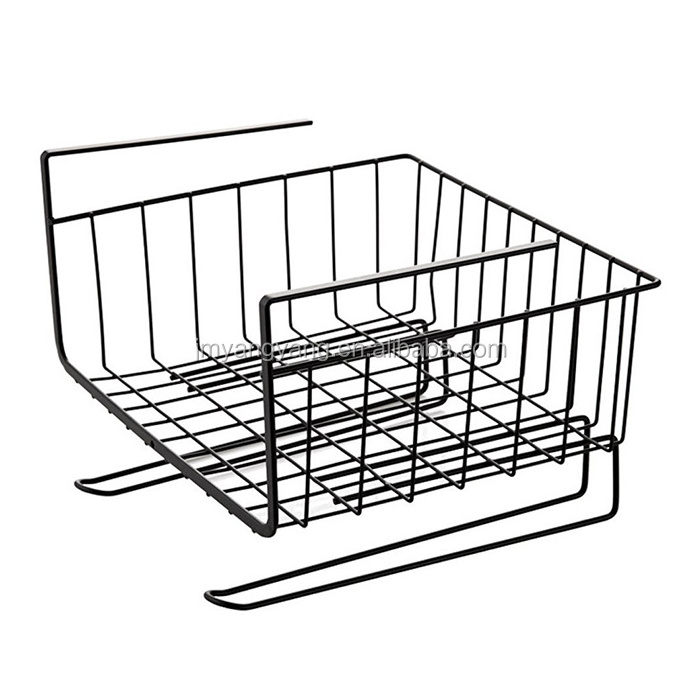 Wholesale price multifunctional wire metal organizer rack under shelf storage basket