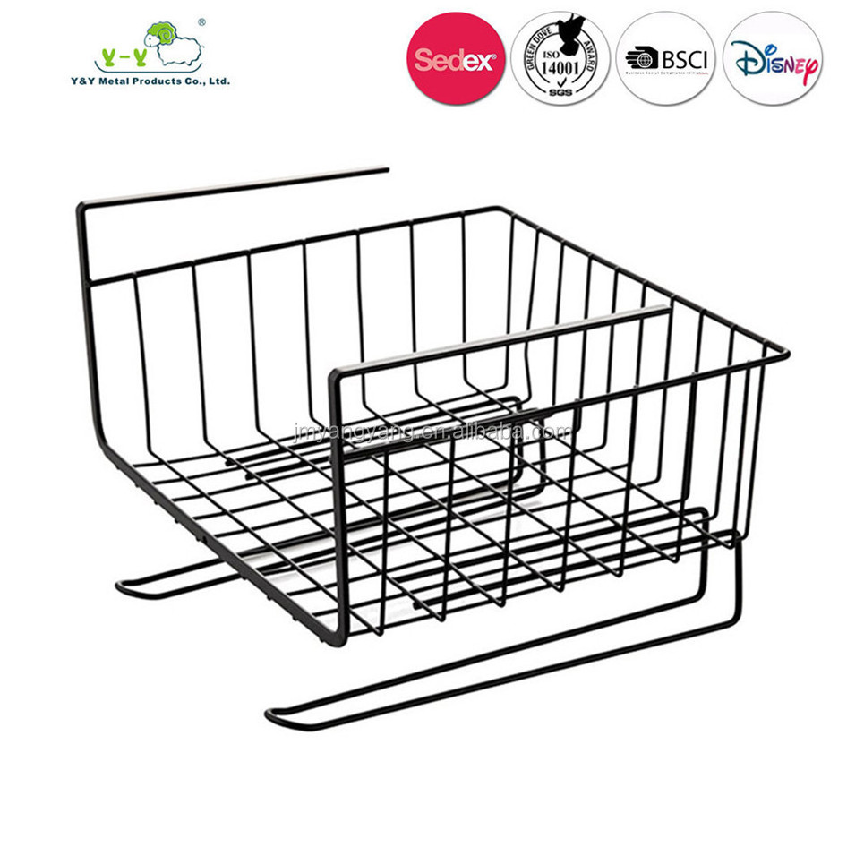 Wholesale price multifunctional wire metal organizer rack under shelf storage basket