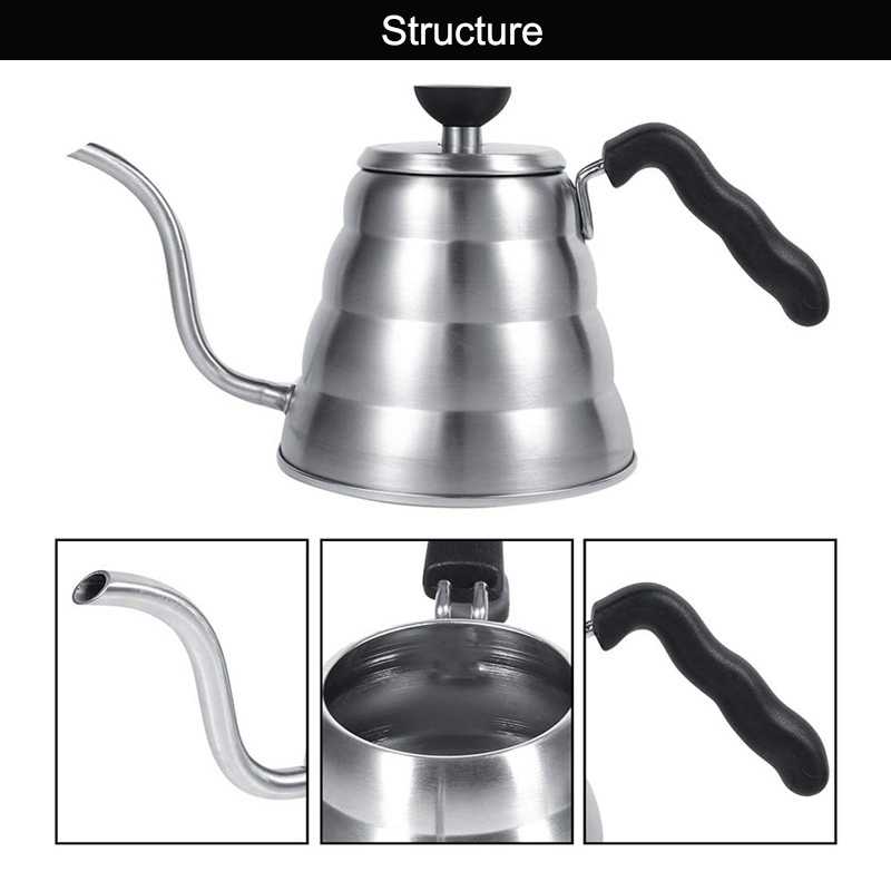 Factory Wholesale Stainless Steel Gooseneck Coffee Maker Teapot Pour Over Coffee Kettle