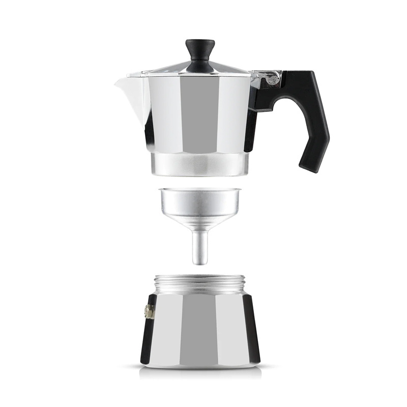 Custom Logo 3 Cups 6 Espresso Cup Aluminum Stovetop Mocha Moka Pot Espresso Coffee Maker