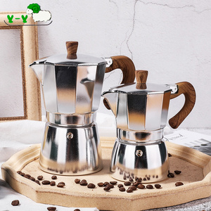 Customize Non Electrical Italy Aluminum 3 Cups 6 Cups Coffee Mocha Moka Pot Set Espresso Maker