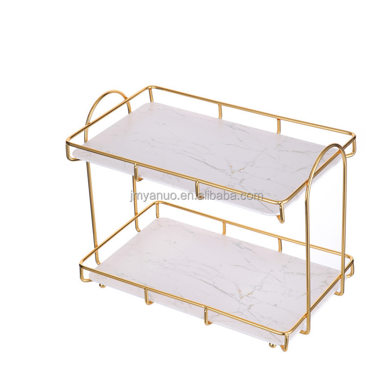 Bathroom 2-Tier Corner Cosmetic Shelf Metal Shampoo Storage Organizer Wire Rack