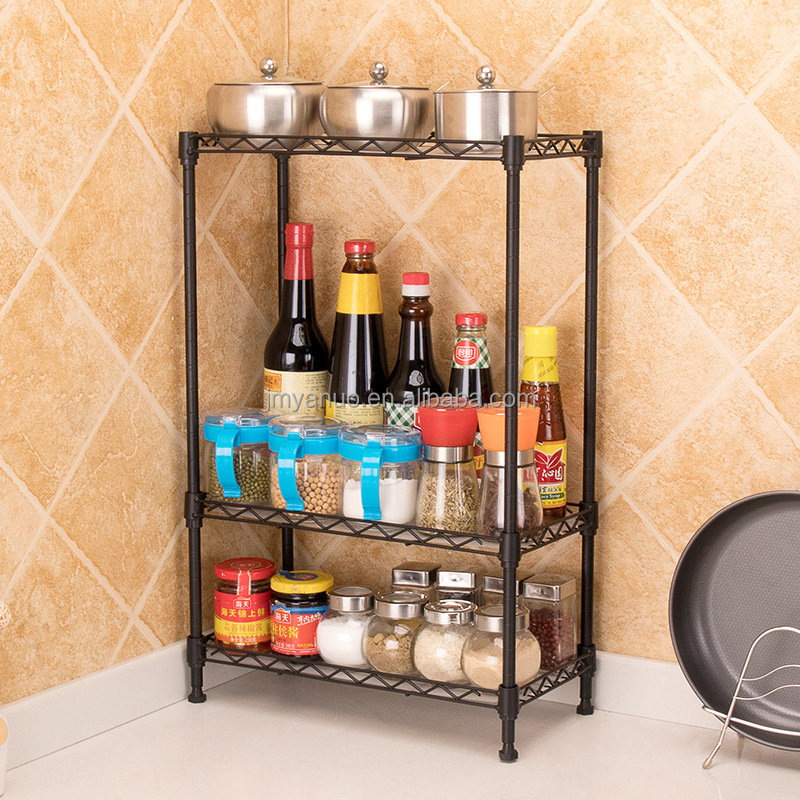 3-Tier Adjustable Spice Rack Seasoning Bottle Organizer for Cabinet