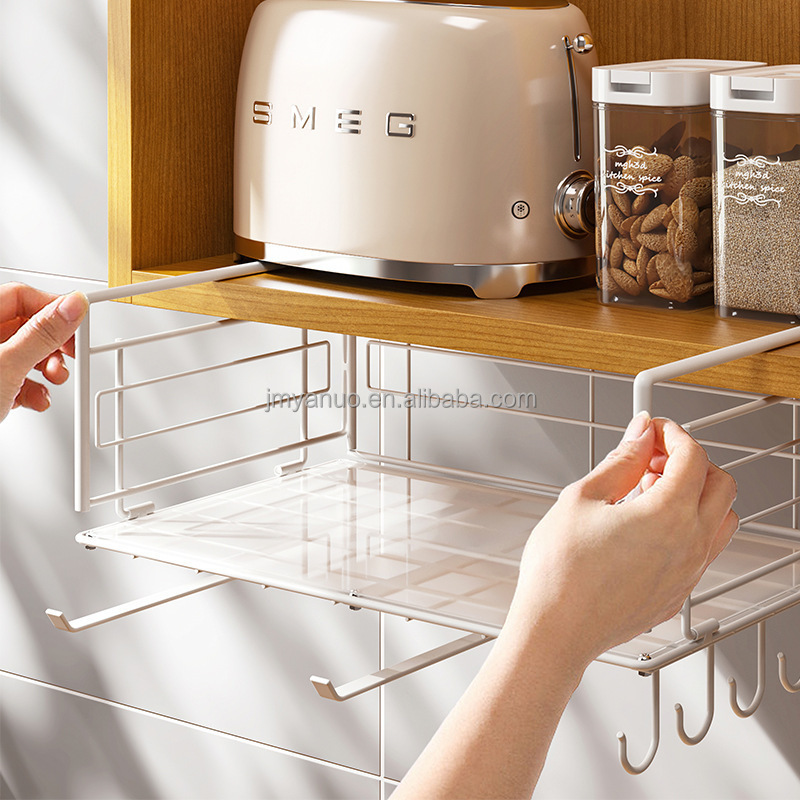 Detachable Under Shelf Baskets Under Cabinet Organizer Shelf Under Desk Drawer for Kitchen Pantry Cabinet