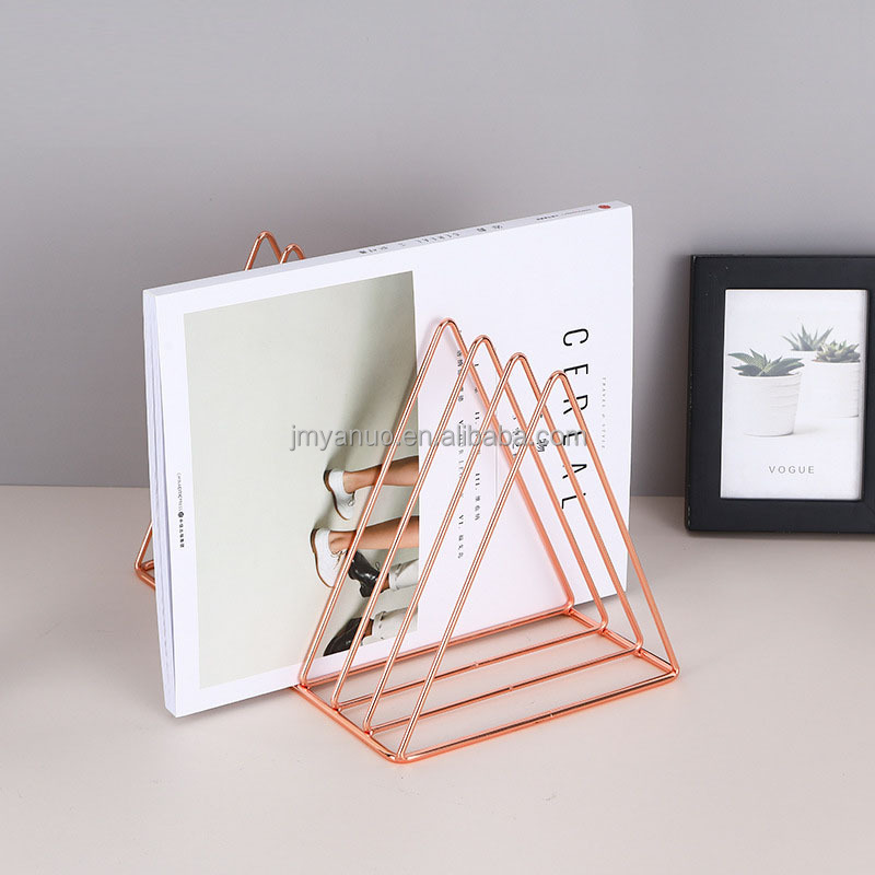 Triangle 5 Slot Metal Vinyl Record Folder Stand File Magazine Newspaper Holder Photography Props Book Shelf