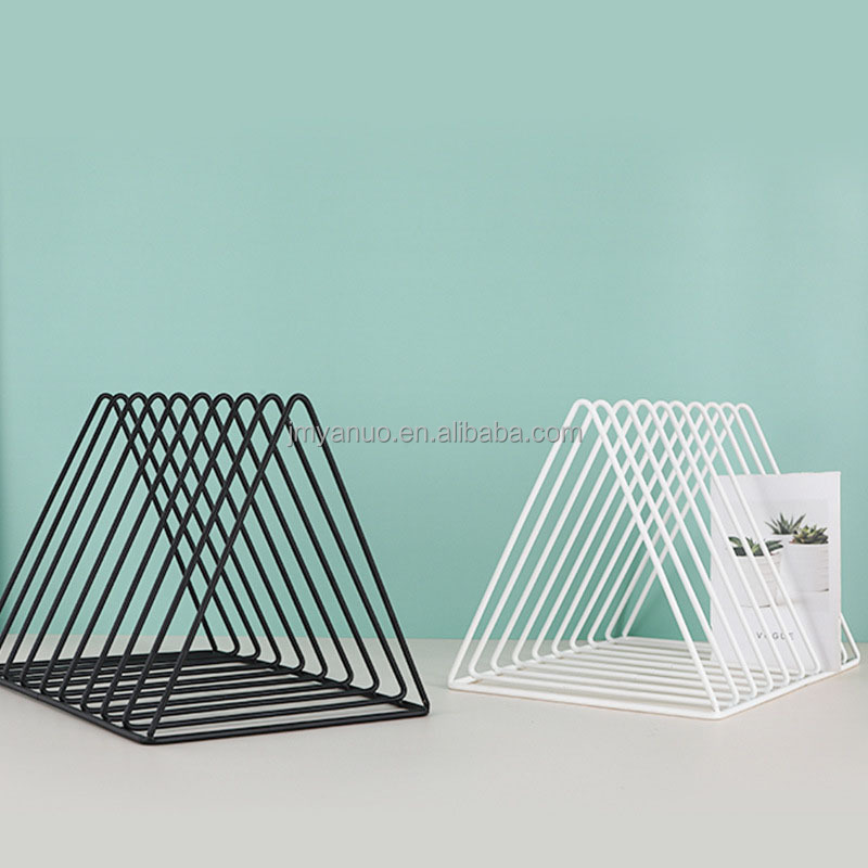 Triangle 5 Slot Metal Vinyl Record Folder Stand File Magazine Newspaper Holder Photography Props Book Shelf