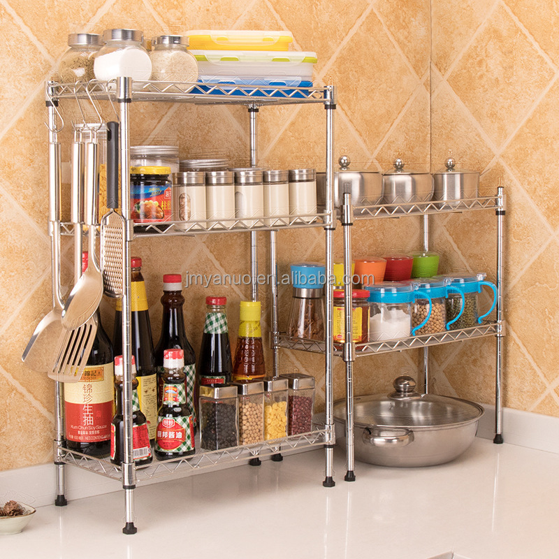 3-Tier Adjustable Spice Rack Seasoning Bottle Organizer for Cabinet