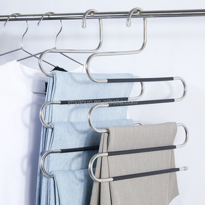 Stainless Steel Non-Slip Space Saving Clothes Slack Hangers Closet Storage Organizer for Pants Jeans Trousers