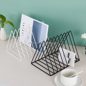 Triangle 5 Slot Metal Vinyl Record Folder Stand File Magazine Newspaper Holder Photography Props Book Shelf