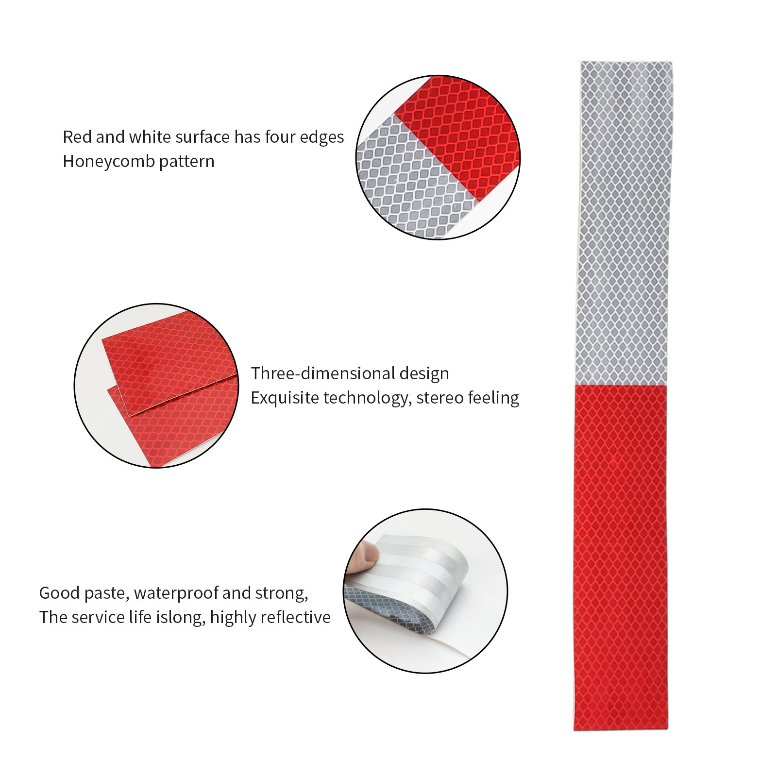 3M 983D Grade Conspicuity Markings Series Reflective Tape Red and White Truck Reflective tape