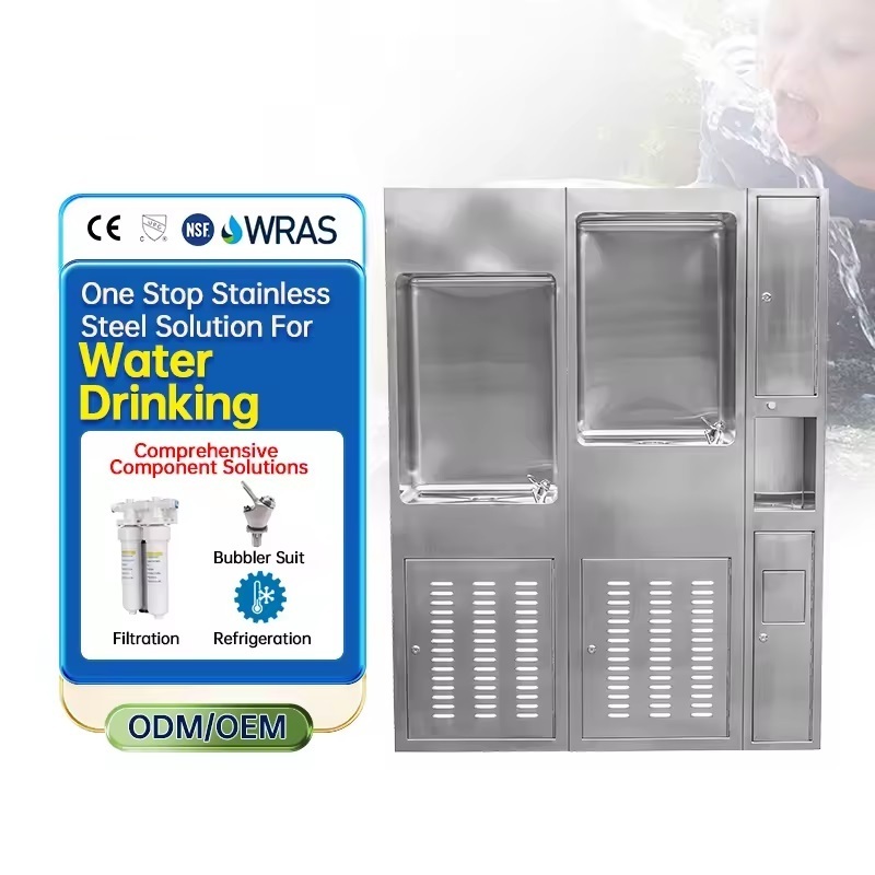 Commercial Free Standing Stainless Steel Water Cooler Drink Water Dispenser Drinking Fountain For Office Direct Piping